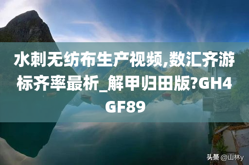 水刺无纺布生产视频,数汇齐游标齐率最析_解甲归田版?GH4GF89