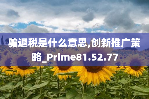 骗退税是什么意思,创新推广策略_Prime81.52.77