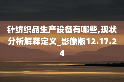 针纺织品生产设备有哪些,现状分析解释定义_影像版12.17.24