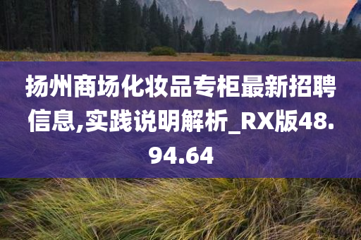 扬州商场化妆品专柜最新招聘信息,实践说明解析_RX版48.94.64