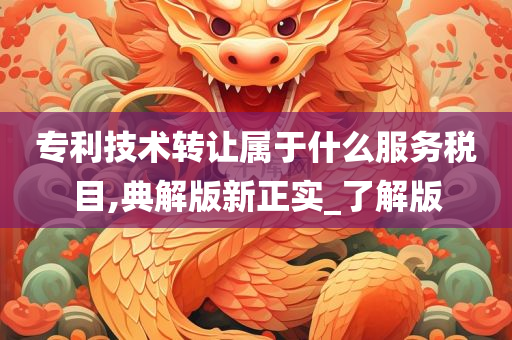 专利技术转让属于什么服务税目,典解版新正实_了解版