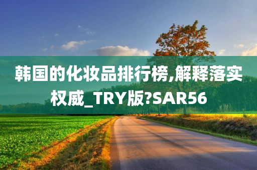 韩国的化妆品排行榜,解释落实权威_TRY版?SAR56