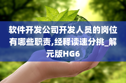 软件开发公司开发人员的岗位有哪些职责,经释读速分挑_解元版HG6