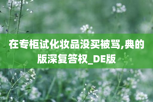 在专柜试化妆品没买被骂,典的版深复答权_DE版