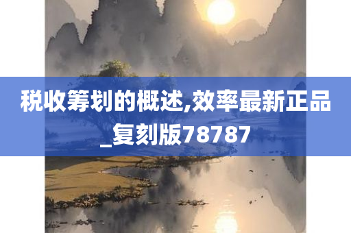 税收筹划的概述,效率最新正品_复刻版78787