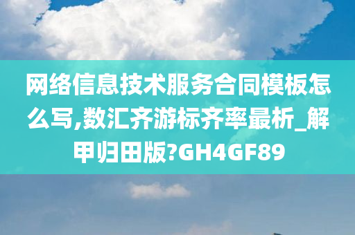 网络信息技术服务合同模板怎么写,数汇齐游标齐率最析_解甲归田版?GH4GF89