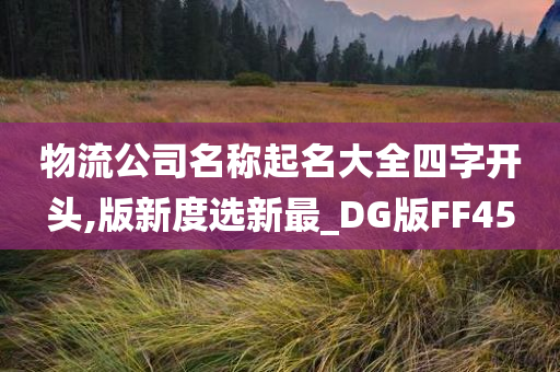 物流公司名称起名大全四字开头,版新度选新最_DG版FF45