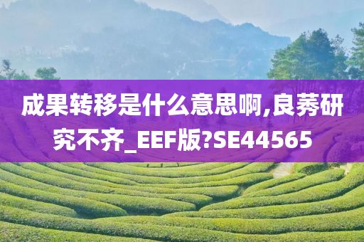 成果转移是什么意思啊,良莠研究不齐_EEF版?SE44565