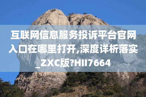 互联网信息服务投诉平台官网入口在哪里打开,深度详析落实_ZXC版?HII7664