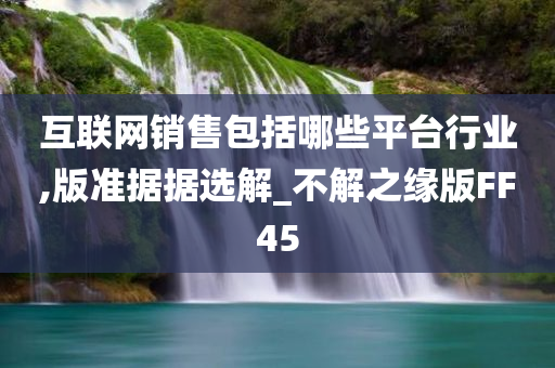 互联网销售包括哪些平台行业,版准据据选解_不解之缘版FF45