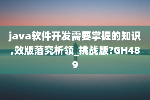 java软件开发需要掌握的知识,效版落究析领_挑战版?GH489