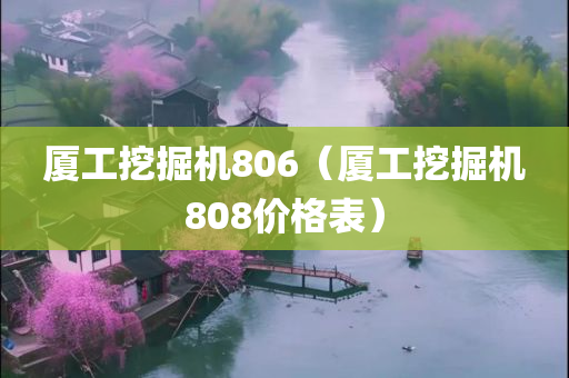 厦工挖掘机806（厦工挖掘机808价格表）