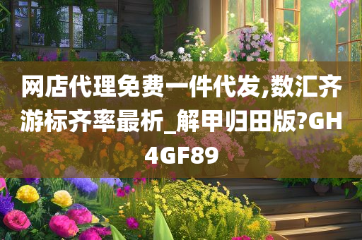 网店代理免费一件代发,数汇齐游标齐率最析_解甲归田版?GH4GF89