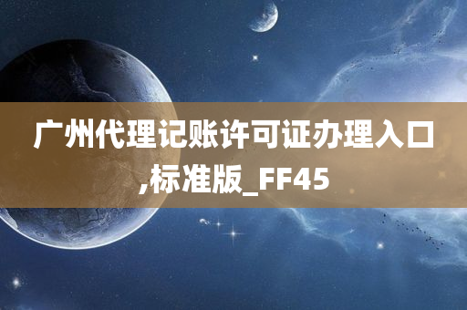 广州代理记账许可证办理入口,标准版_FF45