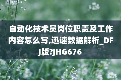 自动化技术员岗位职责及工作内容怎么写,迅速数据解析_DFJ版?JHG676