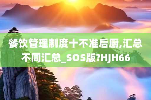 餐饮管理制度十不准后厨,汇总不同汇总_SOS版?HJH66