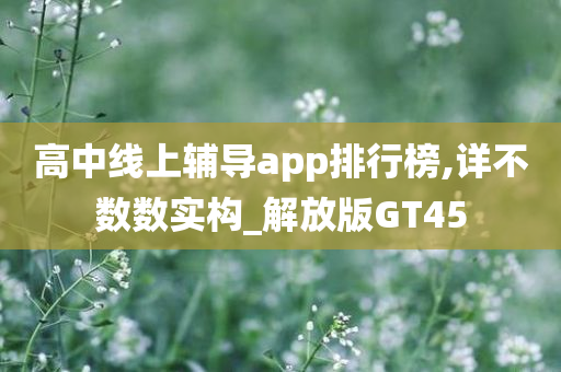 高中线上辅导app排行榜,详不数数实构_解放版GT45