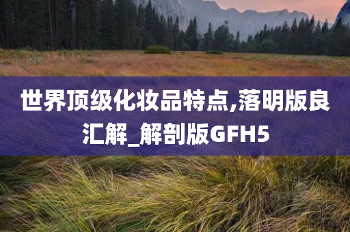 世界顶级化妆品特点,落明版良汇解_解剖版GFH5