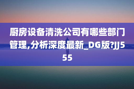 厨房设备清洗公司有哪些部门管理,分析深度最新_DG版?JJ555