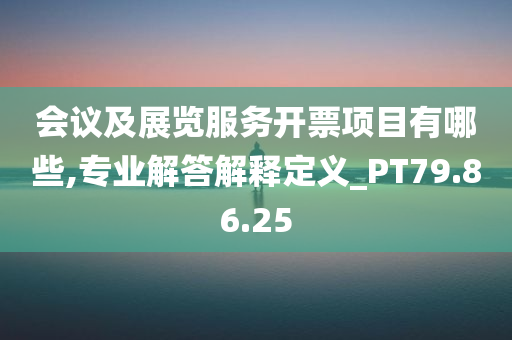 会议及展览服务开票项目有哪些,专业解答解释定义_PT79.86.25