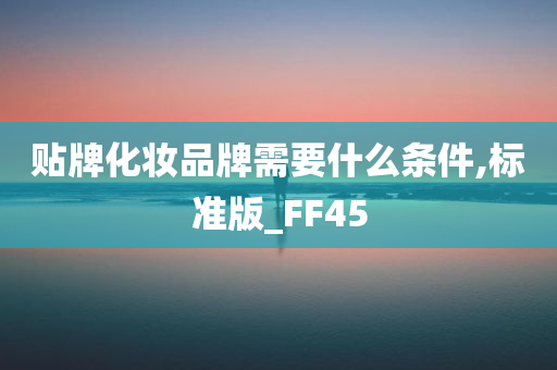 贴牌化妆品牌需要什么条件,标准版_FF45