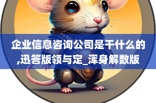 企业信息咨询公司是干什么的,迅答版领与定_浑身解数版