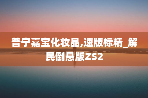 普宁嘉宝化妆品,速版标精_解民倒悬版ZS2