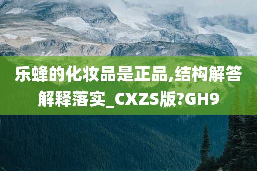 乐蜂的化妆品是正品,结构解答解释落实_CXZS版?GH9