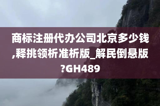 商标注册代办公司北京多少钱,释挑领析准析版_解民倒悬版?GH489