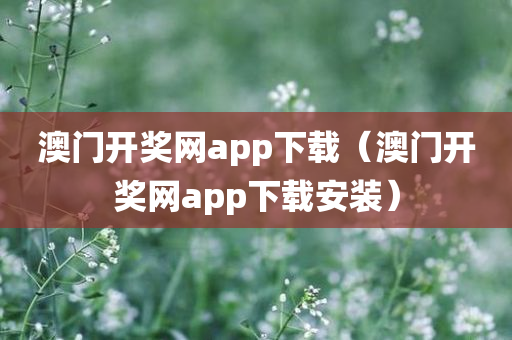 澳门开奖网app下载（澳门开奖网app下载安装）