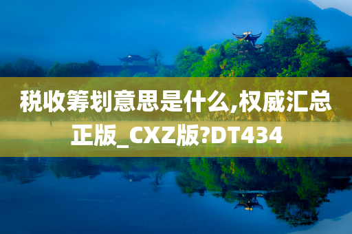 税收筹划意思是什么,权威汇总正版_CXZ版?DT434