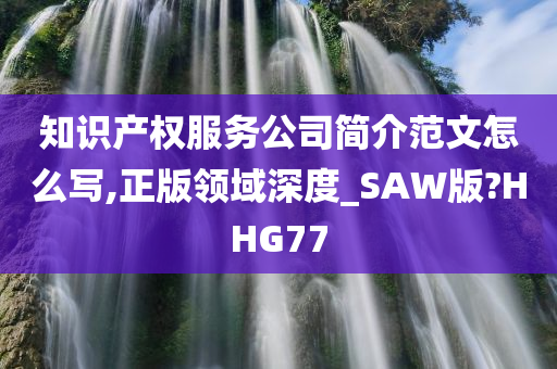 知识产权服务公司简介范文怎么写,正版领域深度_SAW版?HHG77