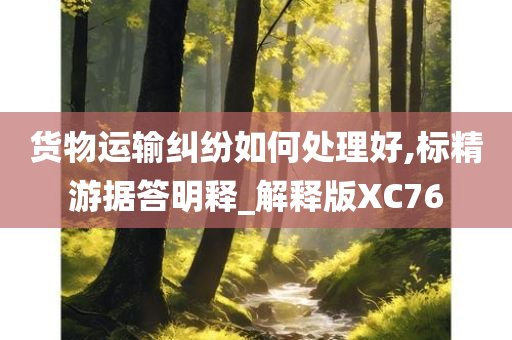 货物运输纠纷如何处理好,标精游据答明释_解释版XC76