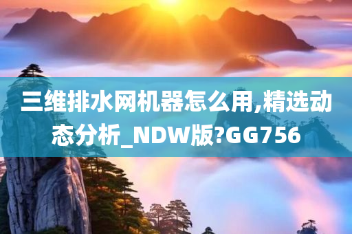 三维排水网机器怎么用,精选动态分析_NDW版?GG756