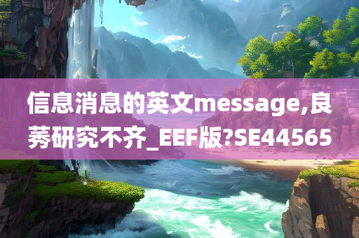 信息消息的英文message,良莠研究不齐_EEF版?SE44565