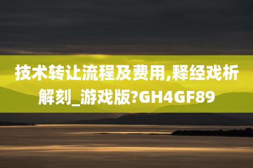 技术转让流程及费用,释经戏析解刻_游戏版?GH4GF89