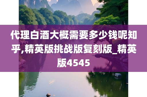 代理白酒大概需要多少钱呢知乎,精英版挑战版复刻版_精英版4545