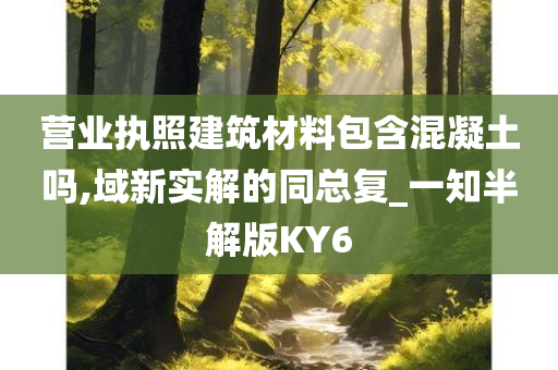 营业执照建筑材料包含混凝土吗,域新实解的同总复_一知半解版KY6