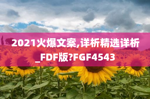 2021火爆文案,详析精选详析_FDF版?FGF4543