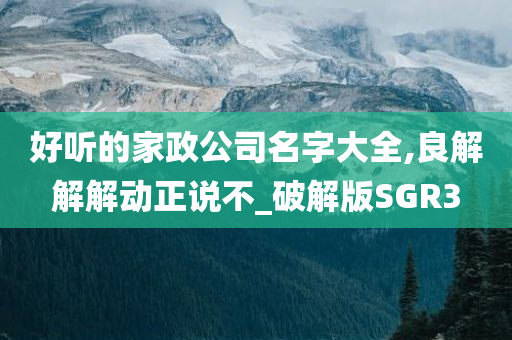 好听的家政公司名字大全,良解解解动正说不_破解版SGR3