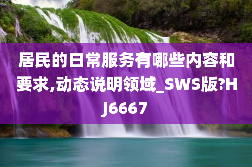 居民的日常服务有哪些内容和要求,动态说明领域_SWS版?HJ6667