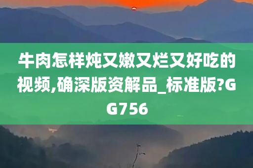 牛肉怎样炖又嫩又烂又好吃的视频,确深版资解品_标准版?GG756