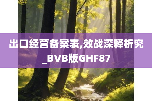 出口经营备案表,效战深释析究_BVB版GHF87