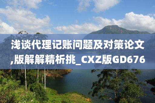 浅谈代理记账问题及对策论文,版解解精析挑_CXZ版GD676