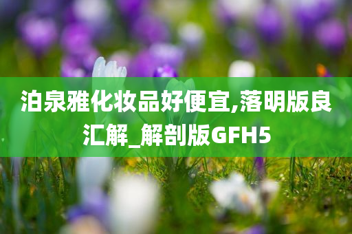 泊泉雅化妆品好便宜,落明版良汇解_解剖版GFH5