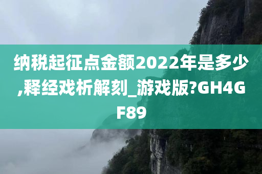 纳税起征点金额2022年是多少,释经戏析解刻_游戏版?GH4GF89