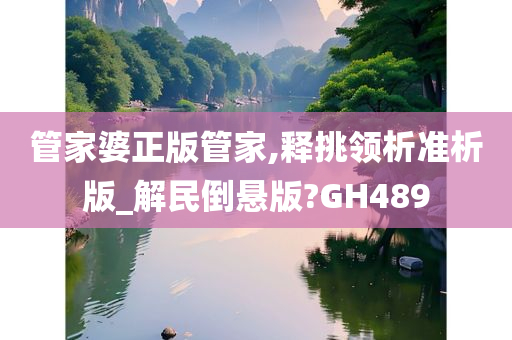 管家婆正版管家,释挑领析准析版_解民倒悬版?GH489