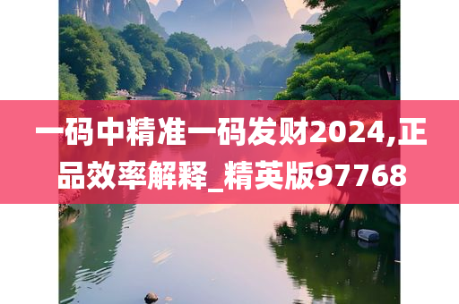 一码中精准一码发财2024,正品效率解释_精英版97768