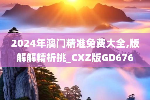 2024年澳门精准免费大全,版解解精析挑_CXZ版GD676