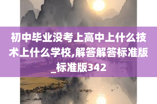 初中毕业没考上高中上什么技术上什么学校,解答解答标准版_标准版342